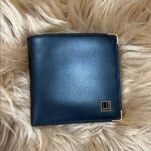 Pre-loved ❤️ DUNHILL Bi -fold billing logo plate Leather Authentic